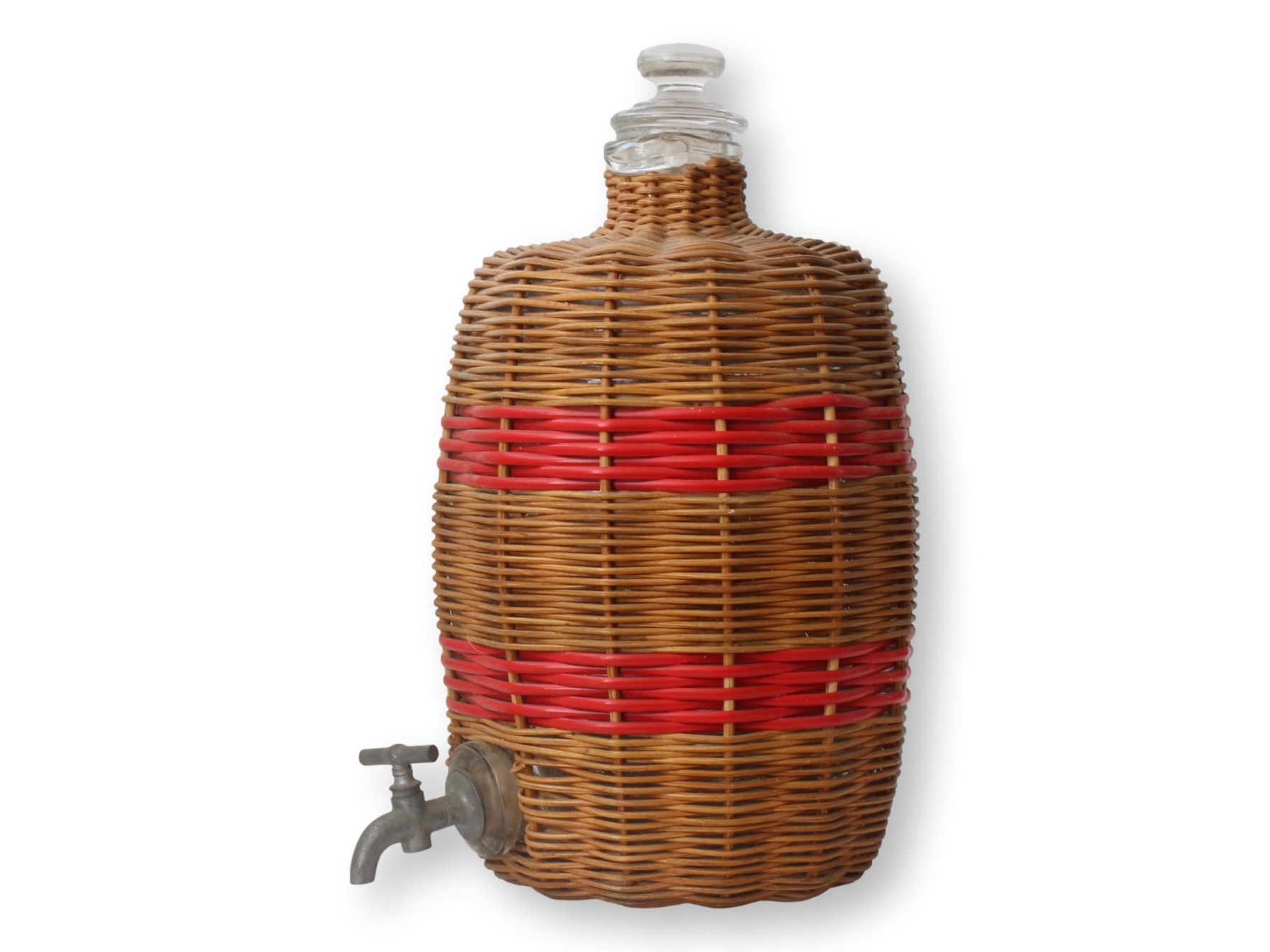French Wicker "Keg" Beverage Dispenser~P77714162