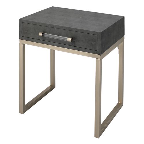 Kain Faux Shagreen Side Table, Gray~P77638201