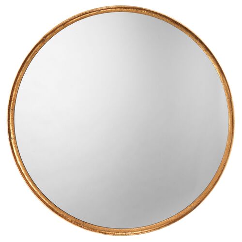 Refined 36" Round Wall Mirror, Gold Leaf~P77567601