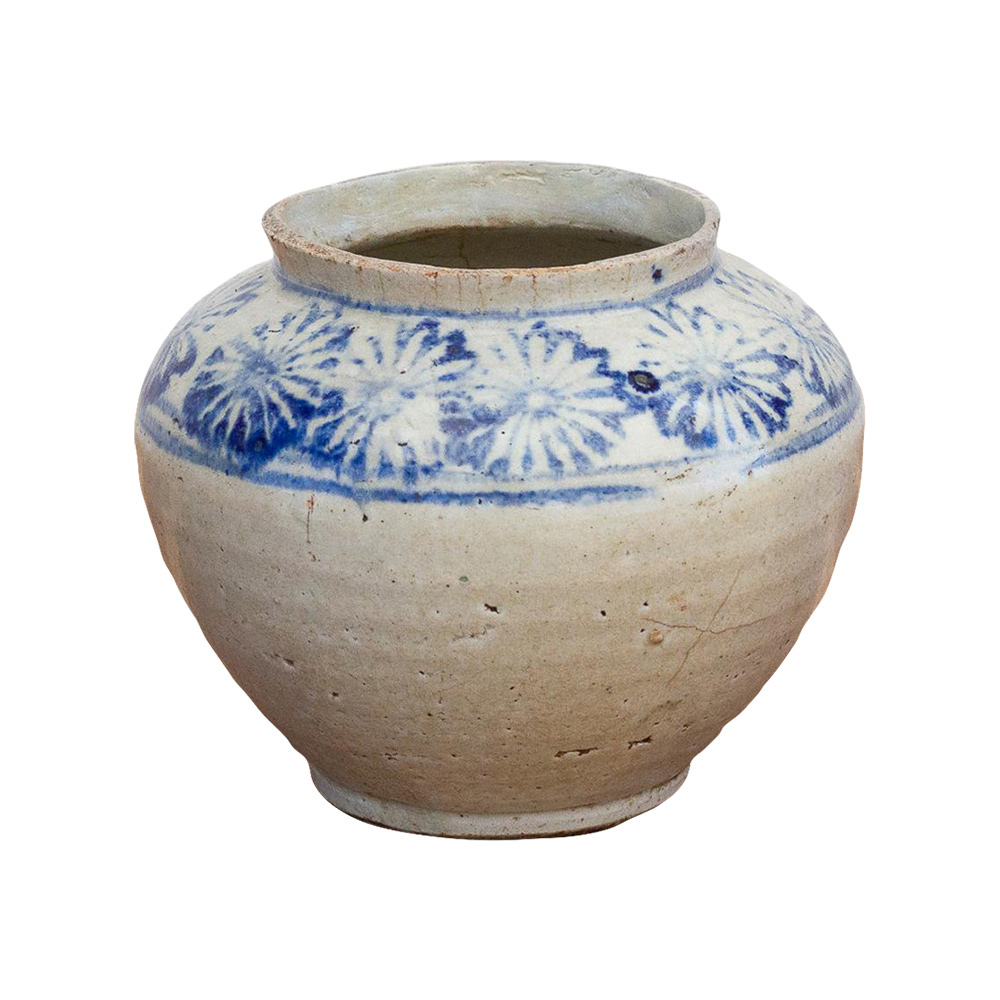 Antique Korean Glazed Floral Jar~P77658577