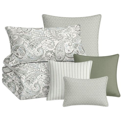 Seren 8-Piece Coverlet Set, Seafoam Seren 8-Piece Coverlet Set, Seafoam