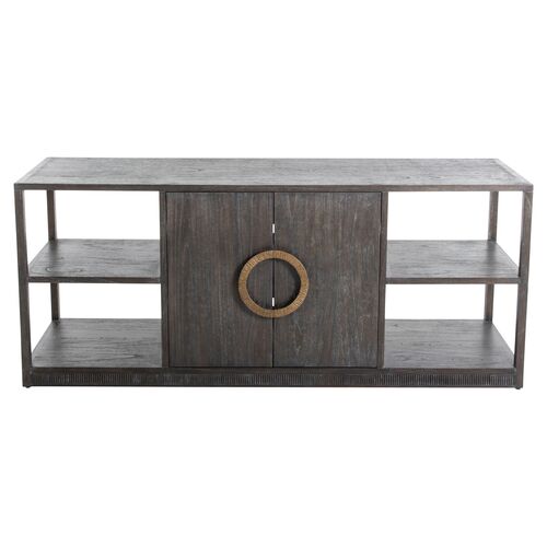 Chrei Media Console, Cerused Ash/Stained Brass~P111111675