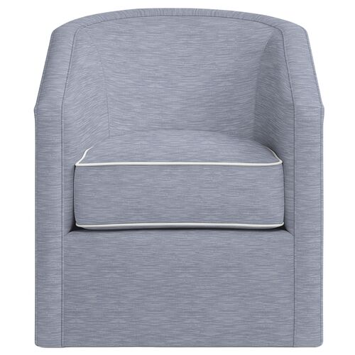 Southold Outdoor Upholstered Swivel Chair, Inside Out Linen w/ Contrast Welt Southold Outdoor Upholstered Swivel Chair, Inside Out Linen w/ Contrast Welt