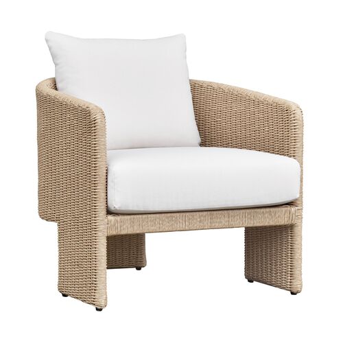 Vienna Wicker Outdoor Armchair, Natural/Cream