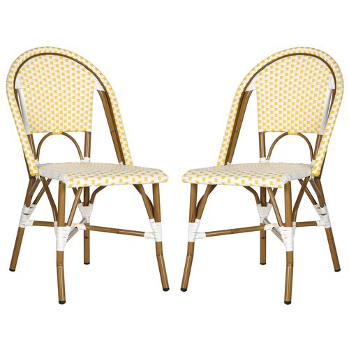 S/2 Sasha Bistro Side Chairs, Yellow~P60894090