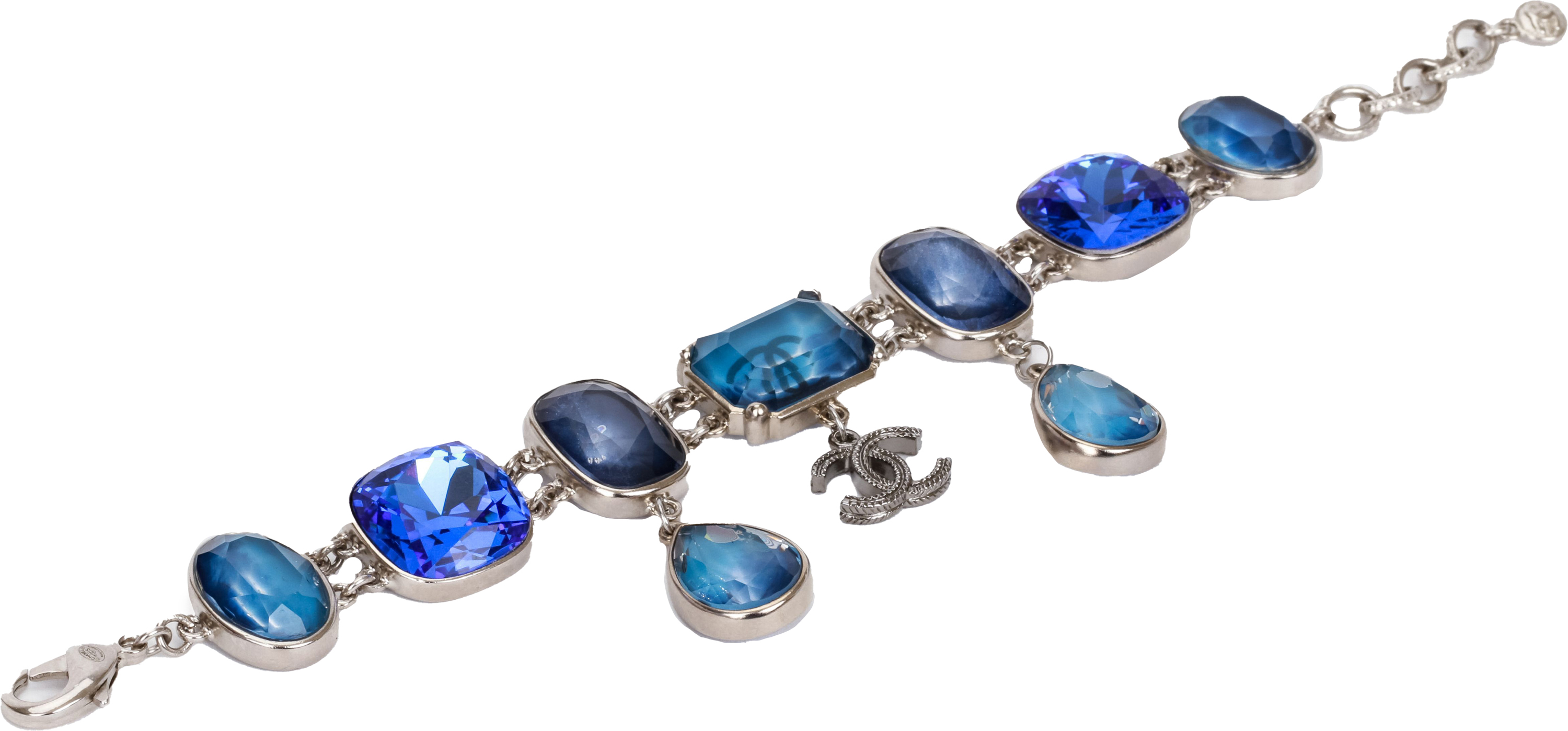 Chanel blue stones bracelet with charms~P77633486