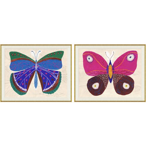 Paule Marrot, Blue & Pink Butterflies Variation II