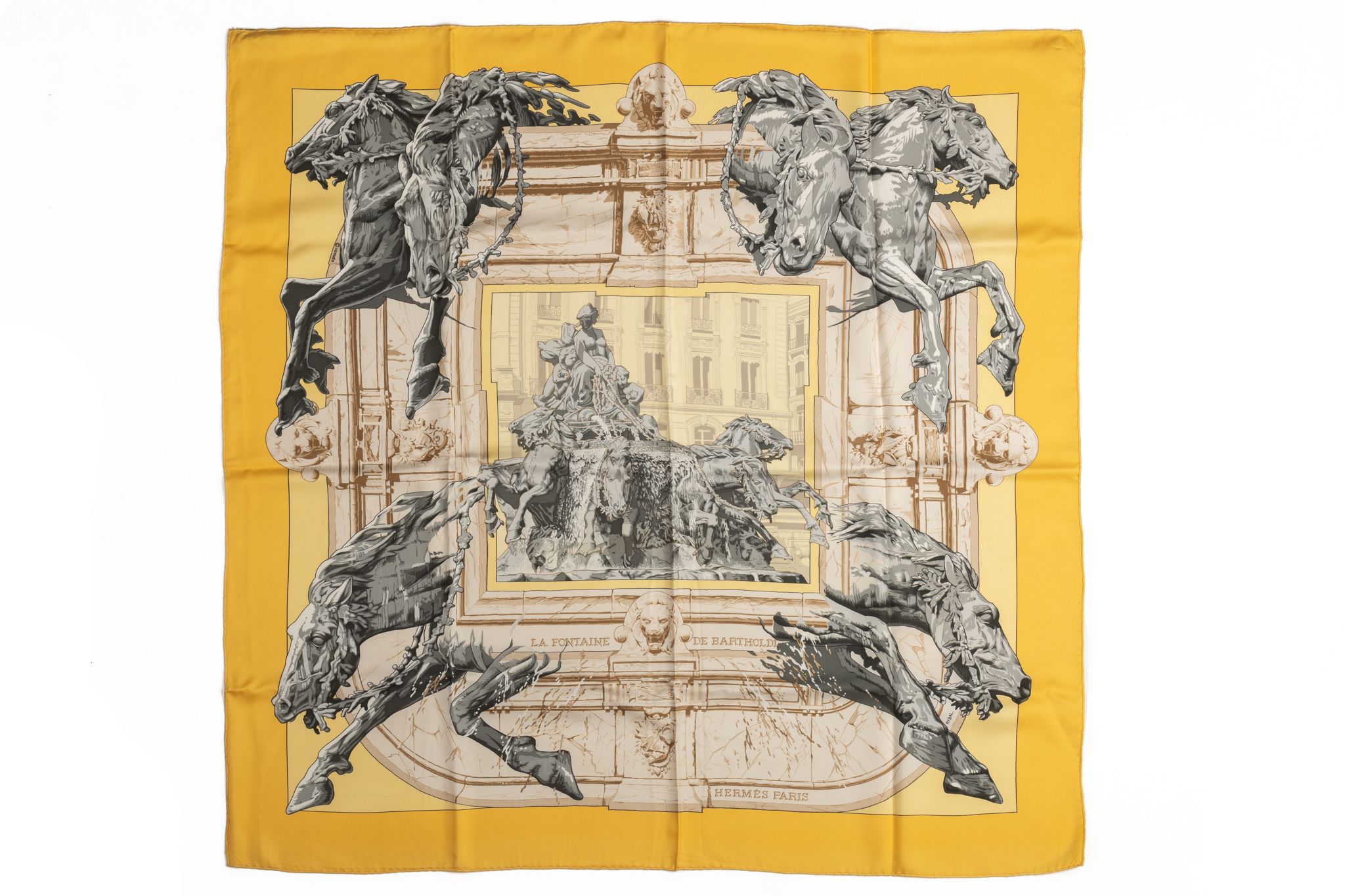 Hermes La Fontaine Silk Scarf With Box~P77661228