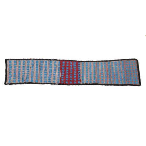 Blue and Red Vintage Boujad Runner~P77654969
