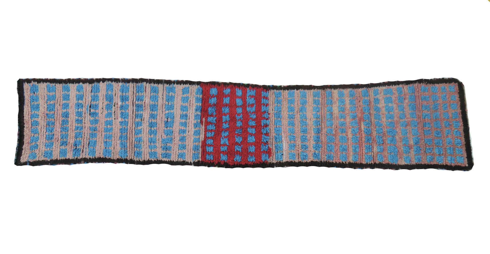 Blue and Red Vintage Boujad Runner~P77654969