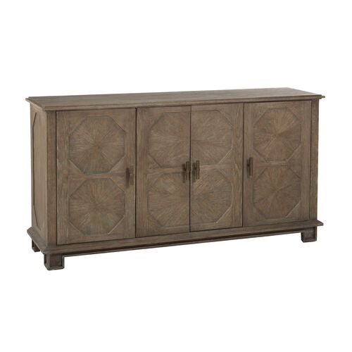Rhodes 4-Door Oak Cabinet, Brown