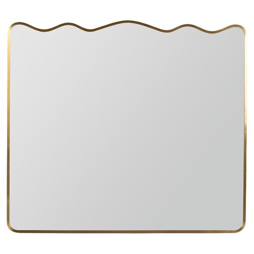 Lenae Wavy Top Wall Mirror, Gold