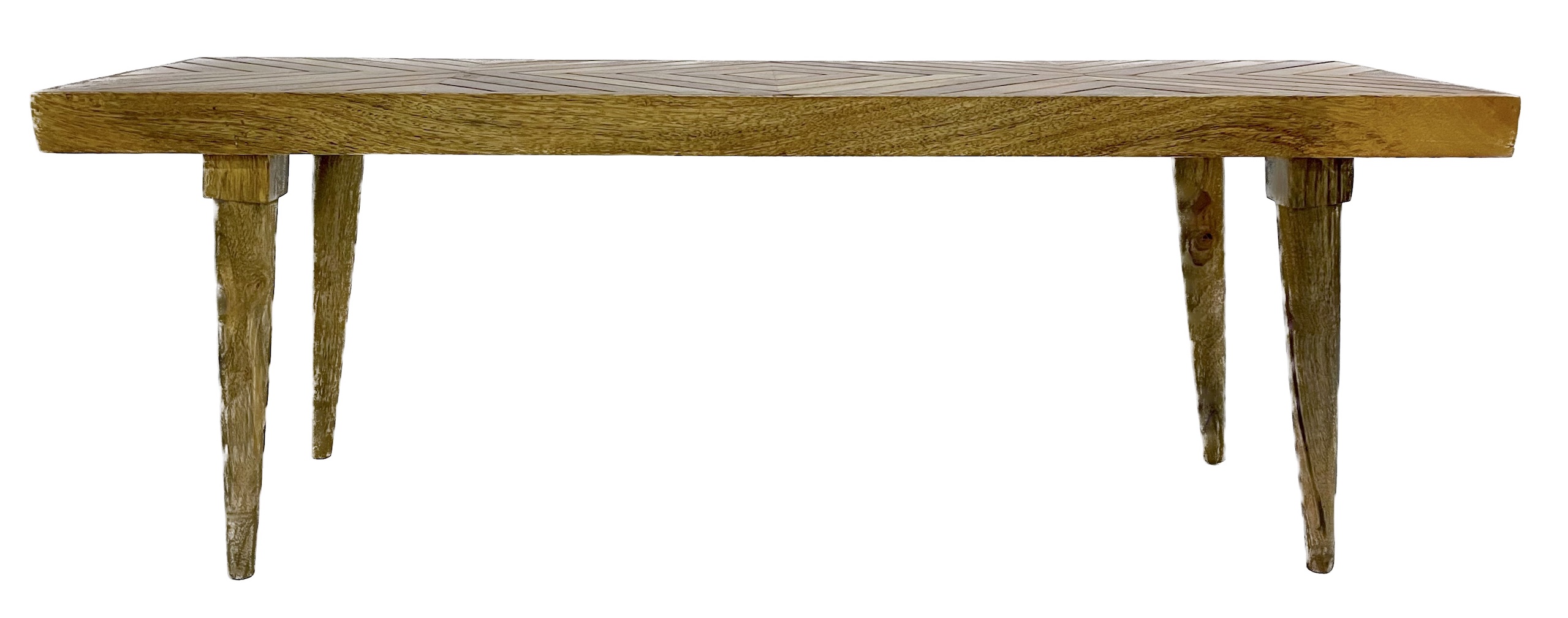 Midcentury Style Chevron Slatted Bench~P77684302