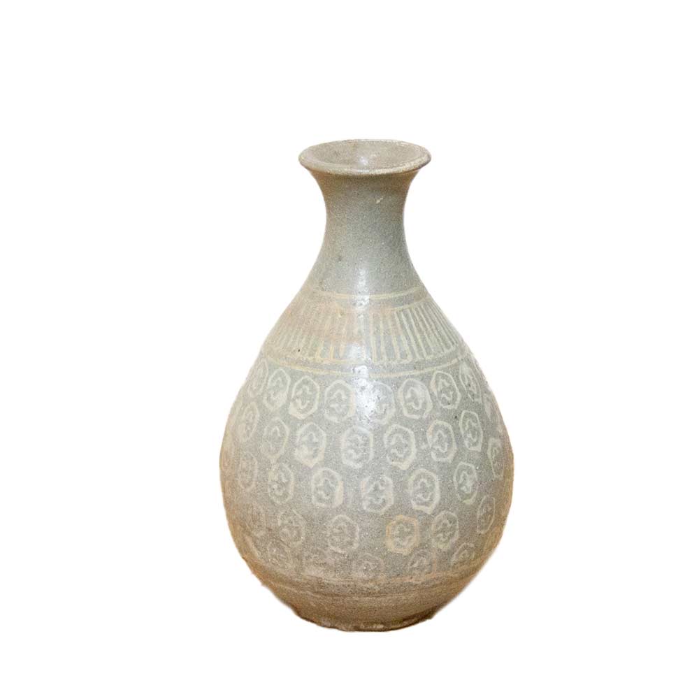 Antique Geometric Celadon Glazed Vase~P77684163