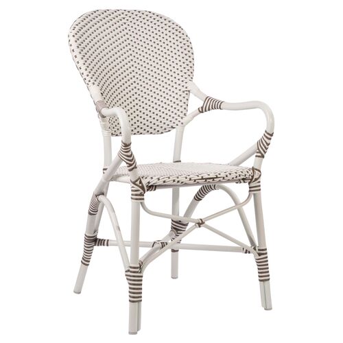 Isabell Outdoor Armchair, White/Cappuccino~P77570366