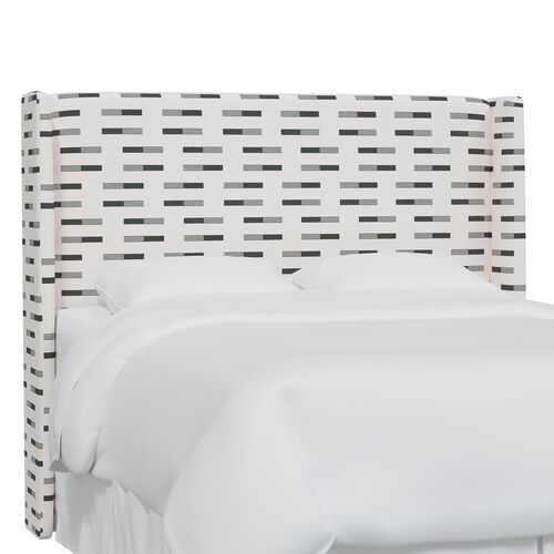 Kelly Wingback Headboard, Nigel Stripe
