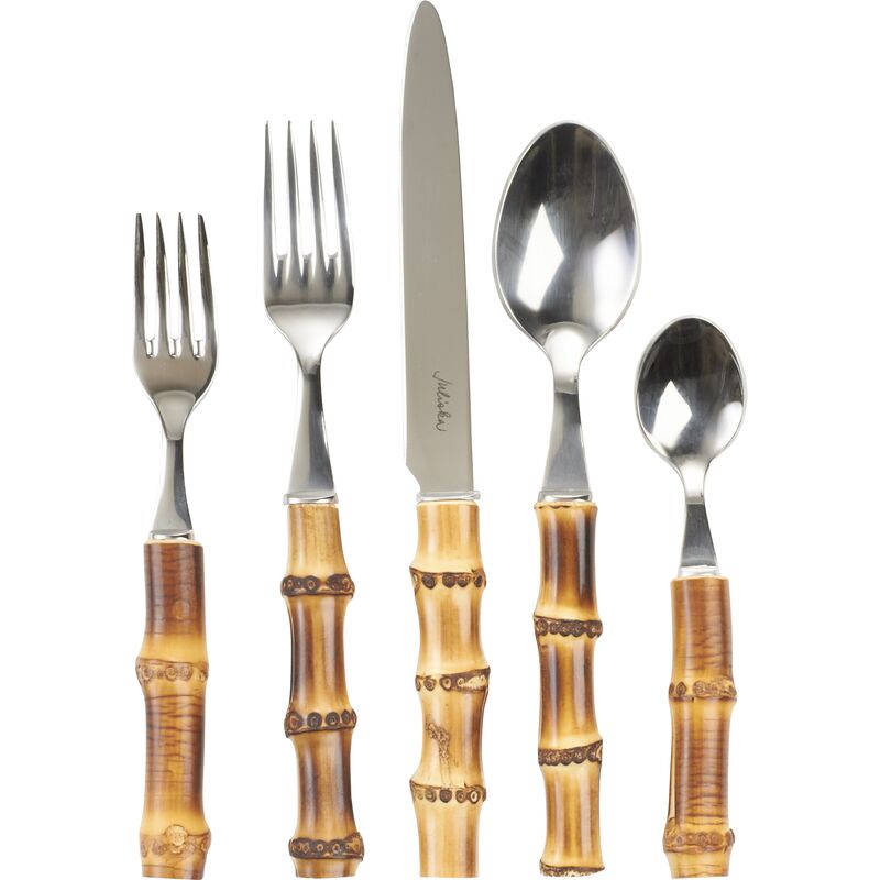 5-Pc Bamboo Place Setting, Natural