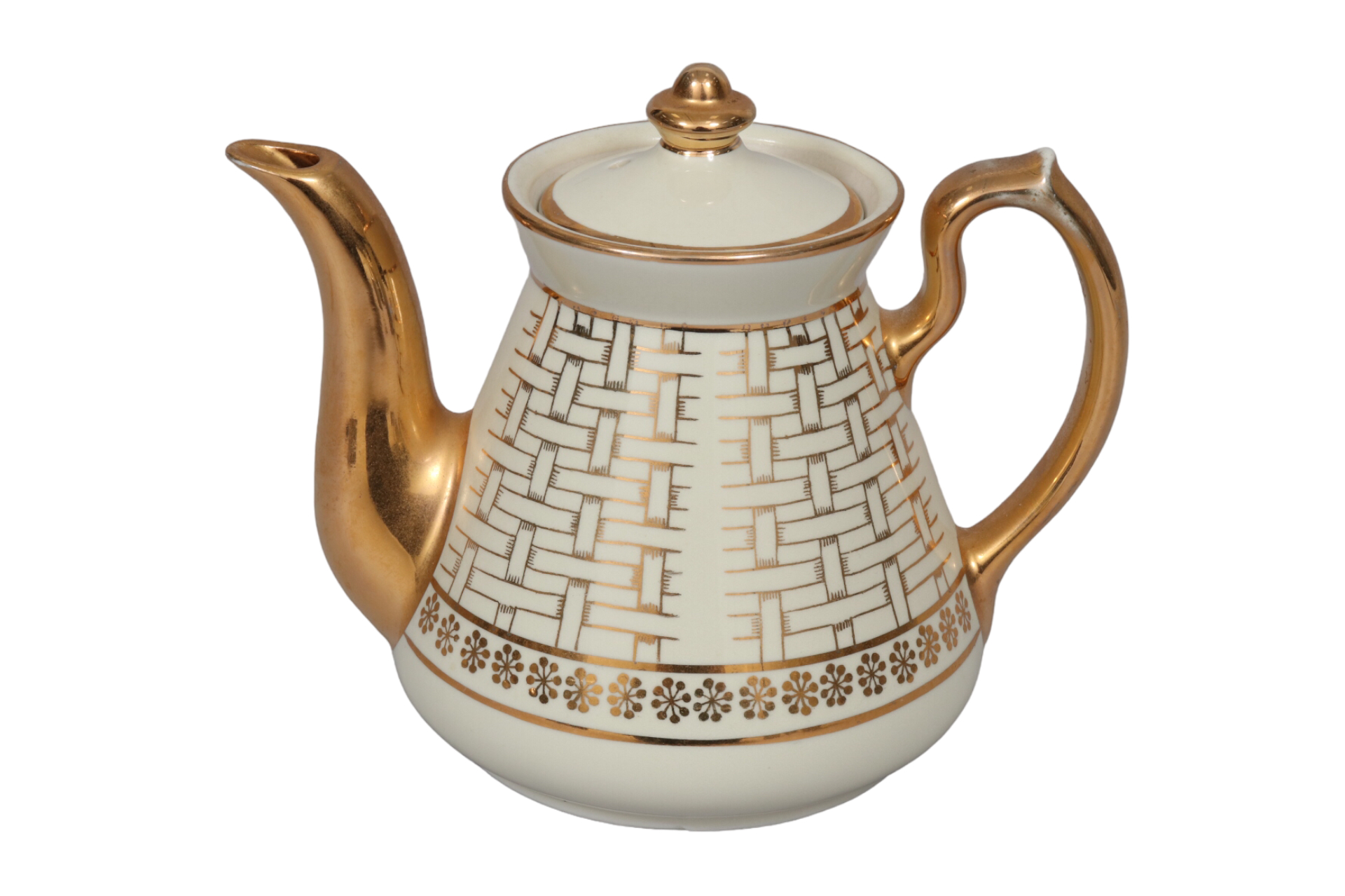 Basket Weave Ceramic Teapot by Hall's