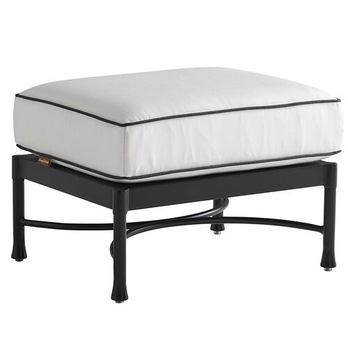 Pavlova Outdoor Ottoman, Black Sunbrella