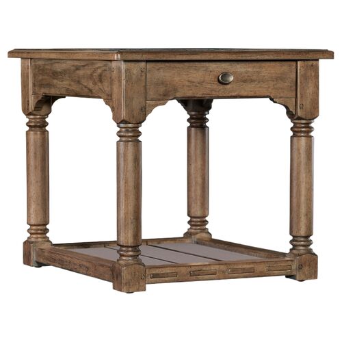 Americana 1-Drawer End Table, Brown