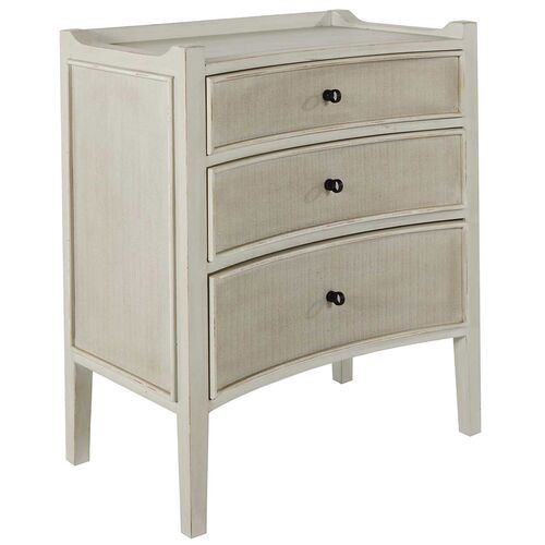 Janice Mahogany 3-Drawer Chest, Antique Ivory