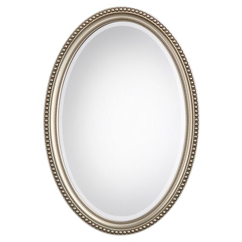 Geneva Oval Wall Mirror, Silver~P64711744