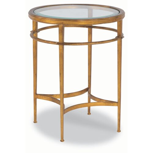 Vienne Round Side Table, Gold Leaf~P77550387