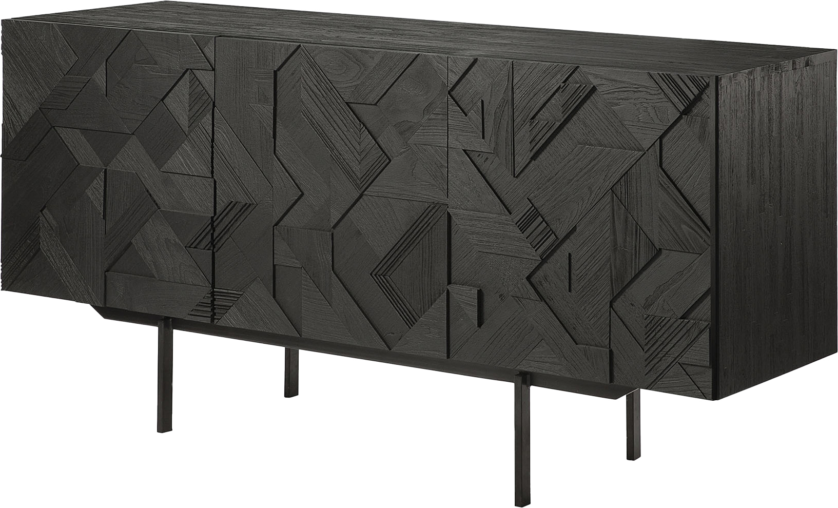 Teak graphic black sideboard discount