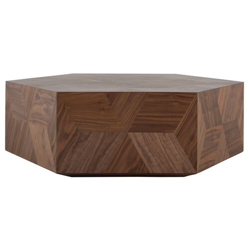 Santiago Hexagonal Coffee Table, Walnut