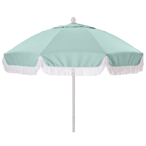 Elle Round Patio Umbrella, Mint/White~P77524359
