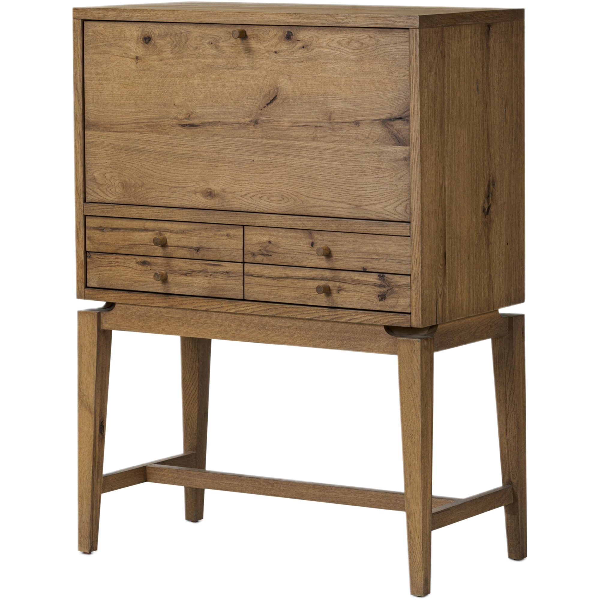 Norewyn Secretary Desk, Warm Natural Oak