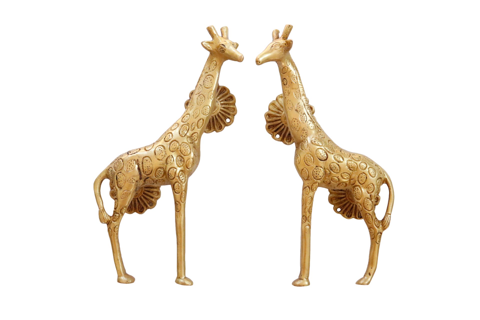 Gold Brass Giraffe Door Handles, Pair~P77615088