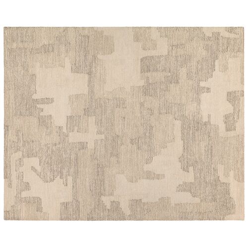 Tenley 12'x15' Handmade Abstract Rug, Gray/Tan Tenley 12'x15' Handmade Abstract Rug, Gray/Tan