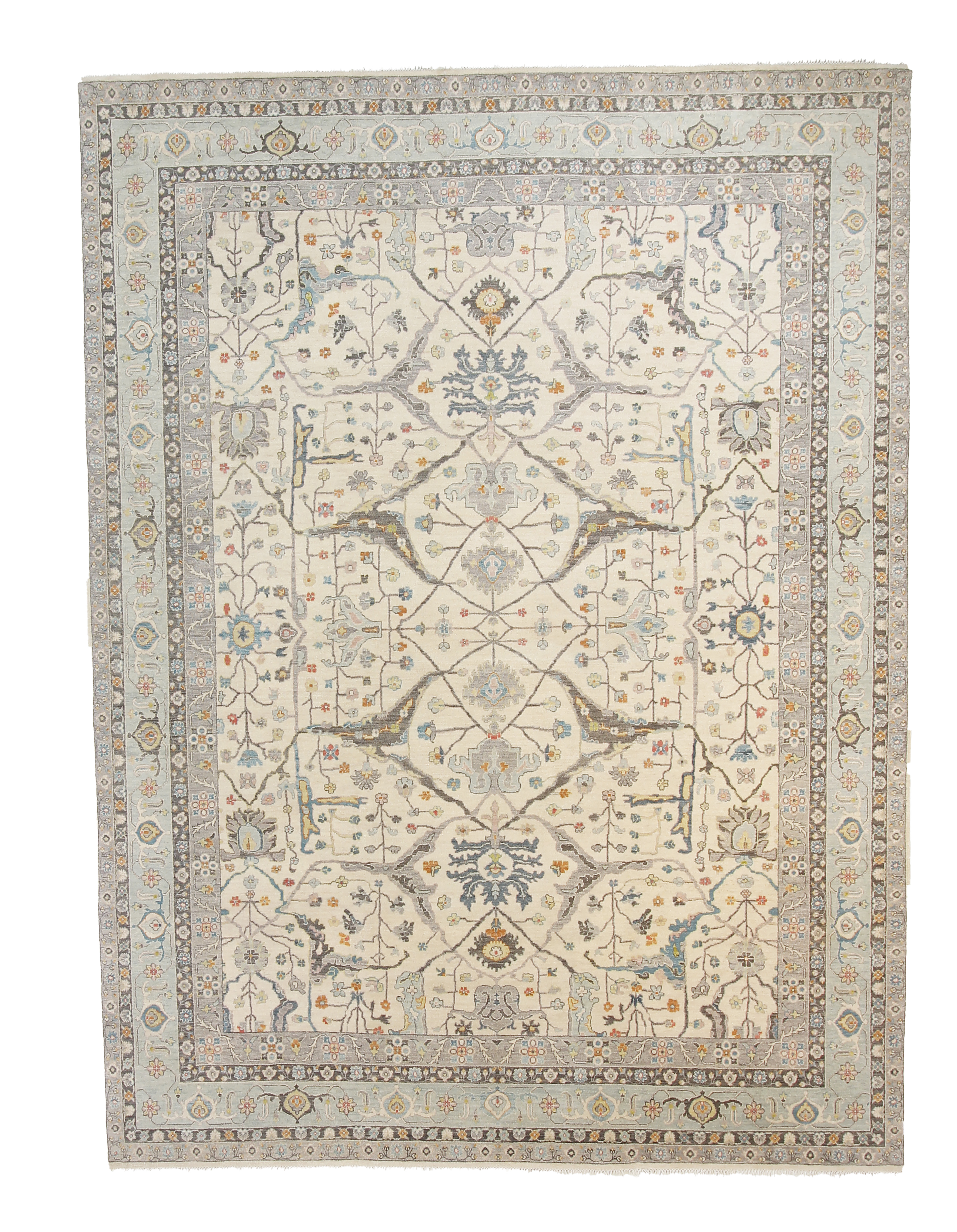 9" x 12" Sari Wool Oushak Rug, Ivory~P77690334