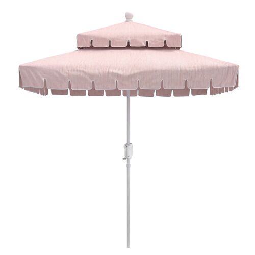 Liz Two-Tier Square Patio Umbrella, Sunbrella Liz Two-Tier Square Patio Umbrella, Sunbrella