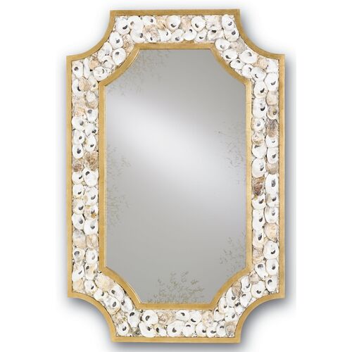 Margate Oyster Shell Mirror, Gold~P77595571