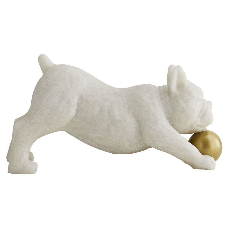 Henry Sculpture, White/Gold