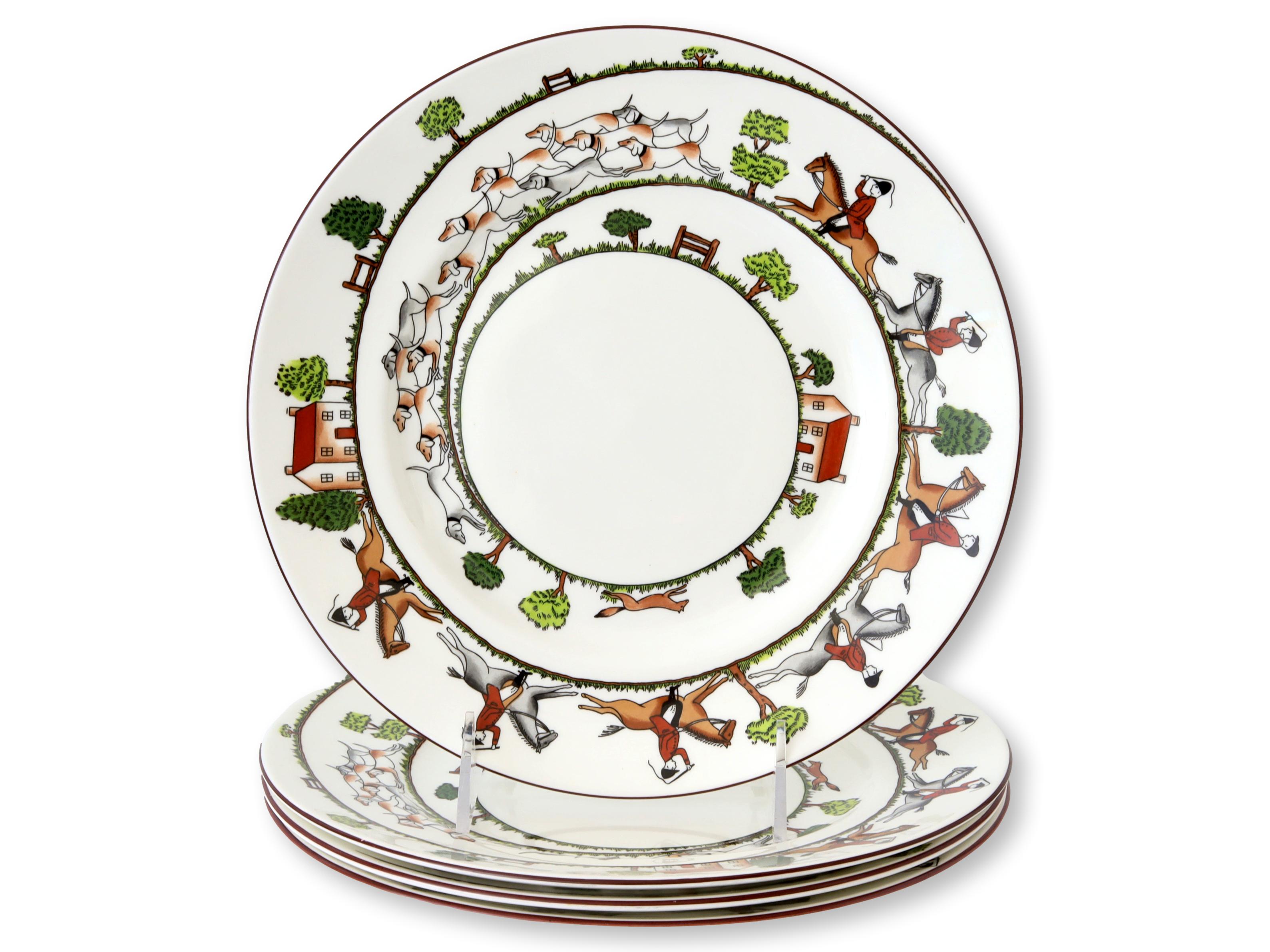 Staffordshire Hunting Lunch Plates, S/4~P77667566