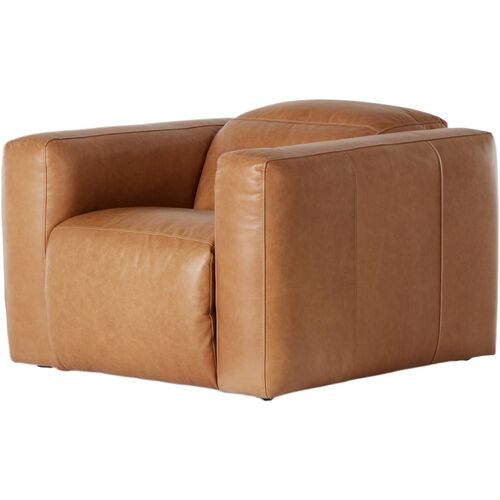 Power Recliner Chair, Butterscotch Leather