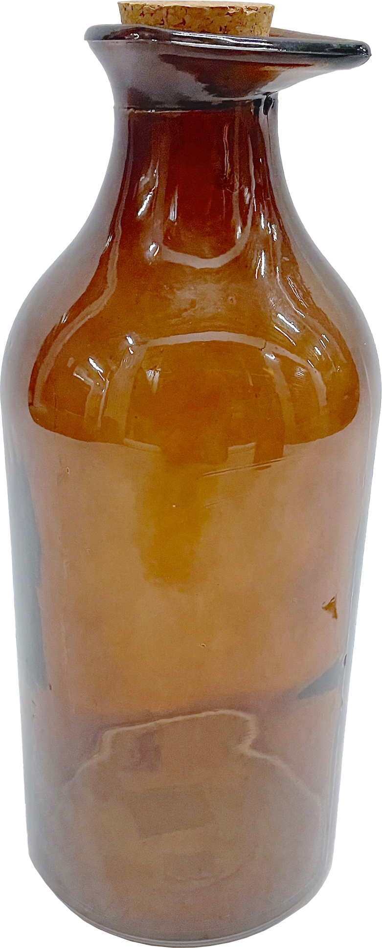 Brown Glass Beaker Bottle With Cork~P77623443