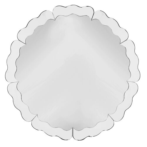 Brandon 40" Round Petal Wall Mirror, Clear