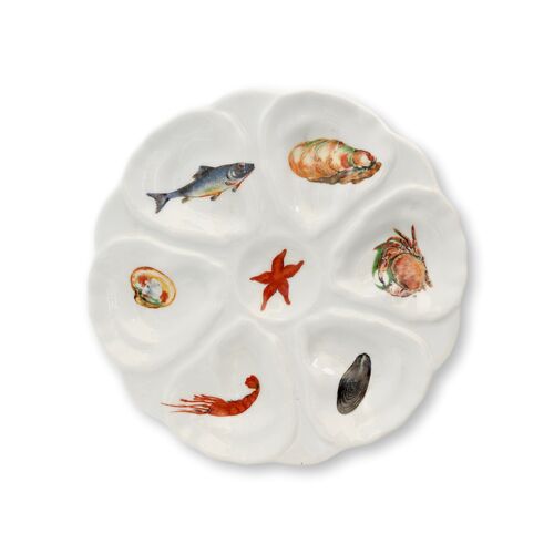 French Midcentury Sea Life Oyster Plate French Midcentury Sea Life Oyster Plate