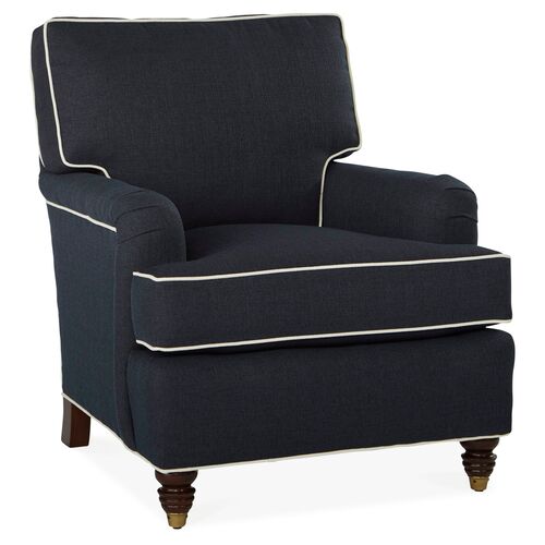Kate Club Chair, Navy/Ivory Crypton~P77384718