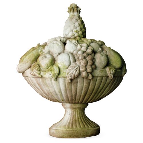 18" Garden Fruit Basket, White Moss~P75927825