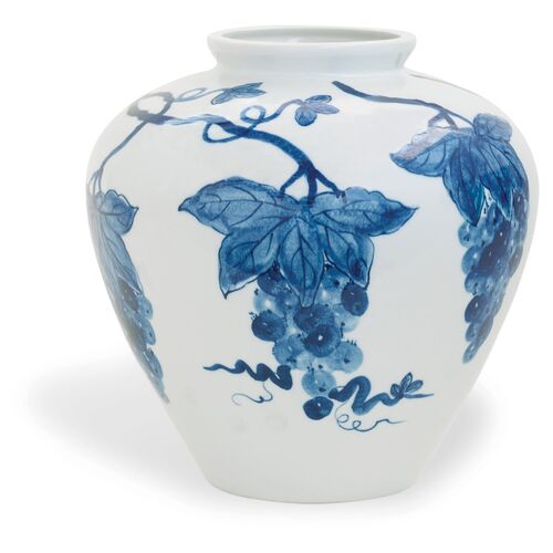 15" Napa Vase, Blue/White~P77382243