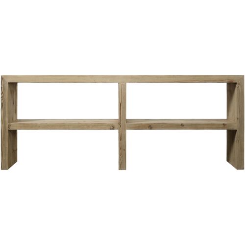 Veralyn 2-Shelf Waterfall Console Table, Weathered Natural