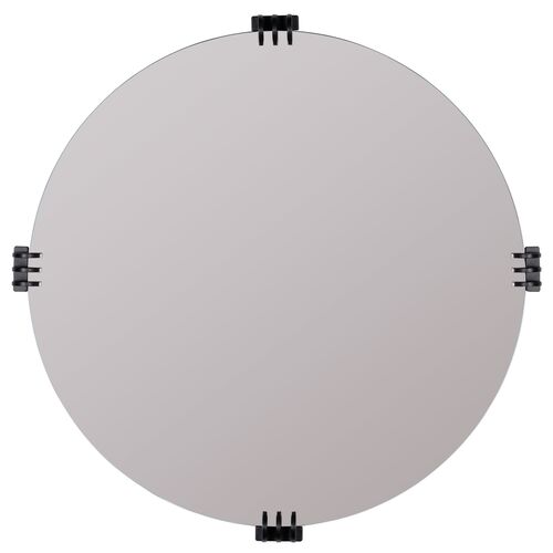 Leighton Round Wall Mirror, Black~P77615732