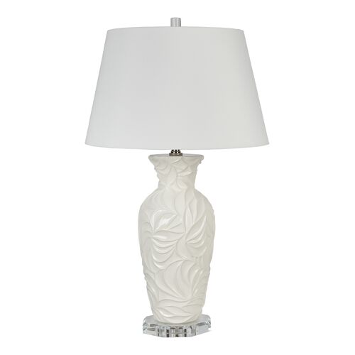 Summer Drift Ceramic Table Lamp, White
