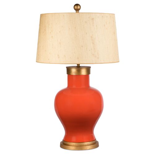 Cleo Table Lamp, Tangerine/Seagrass~P77414278