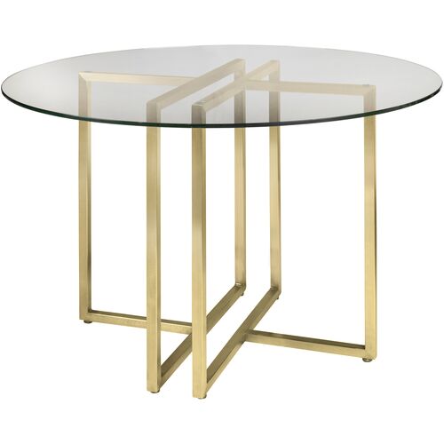 Mila Round Dining Table, Gold~P77647663